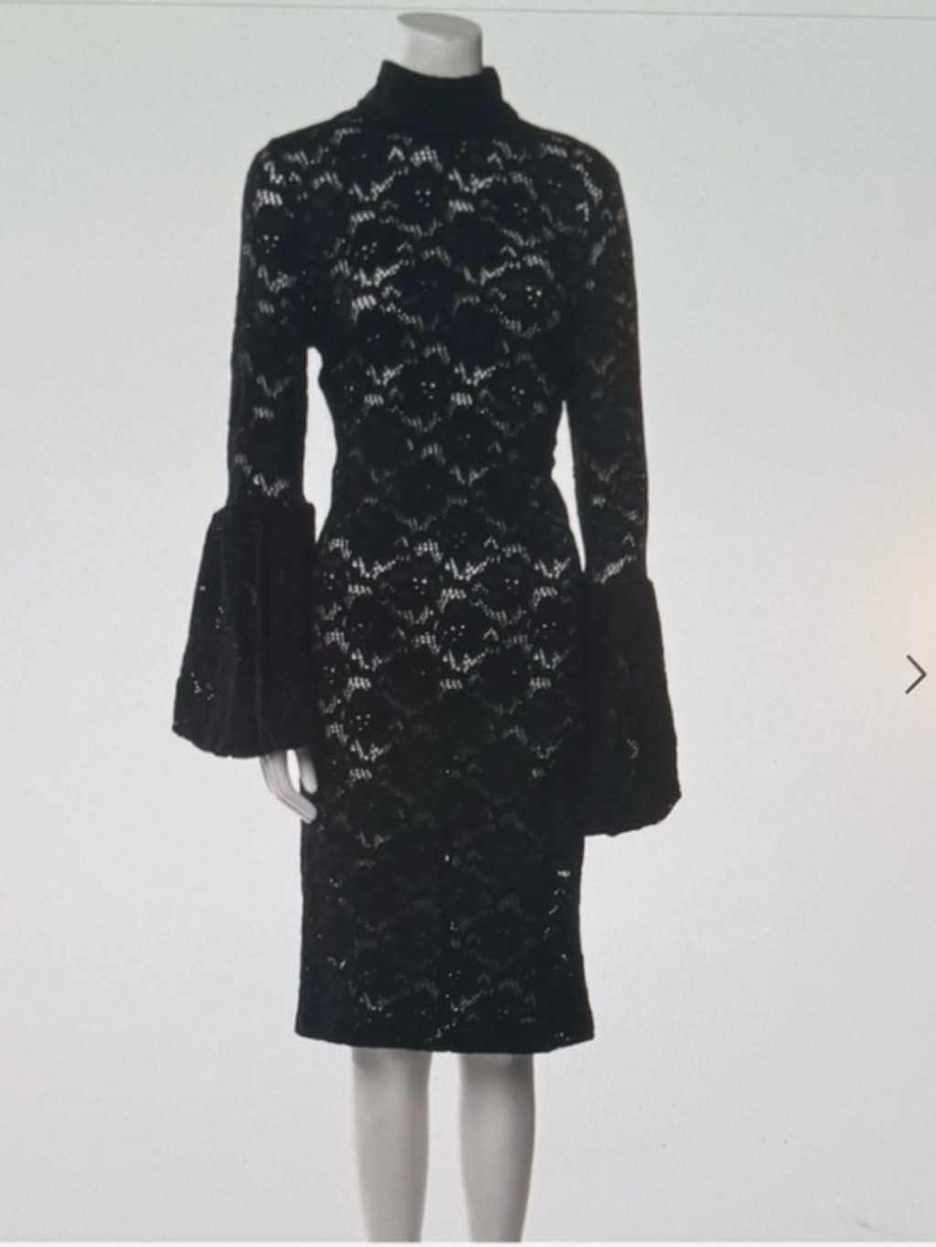 Anne Fontaine Black Lace Midi Dress With Bell Sleeves